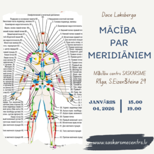 SKOLA// DZIEDNIECĪBA 1.kurss // 12.04.26 sākums / Mācība par meridiāniem @ Dziedniecības skola// Mācība par meridiāniem // 1.kurss// 2x mēnesī svētdienās // pasniedz Dace Laksberga / maksa Dziedniecības skolas studentiem 130 eiro mēnesī; maksa atsevišķai tēmai 45 eiro reize